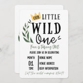 Wild One First Birthday Invitation (Devant / Derrière)
