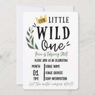Wild One First Birthday Invitation