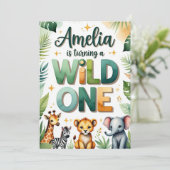 Wild One First Birthday Invitation Card | Amelia (Debout devant)
