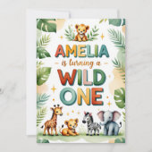 Wild One First Birthday Invitation Card | Amelia (Devant)