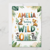 Wild One First Birthday Invitation Card | Amelia (Devant)