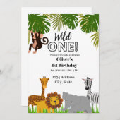Wild one first birthday invitation  kaart (Voorkant / Achterkant)