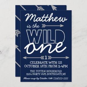 Wild One First Birthday Invitation Kaart
