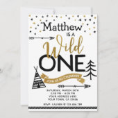 Wild One First Birthday Invitation Kaart (Voorkant)