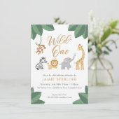 Wild One First Birthday Invitation Kaart (Staand voorkant)