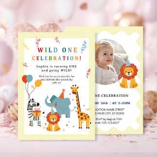 Wild One First Birthday Invitation Kaart