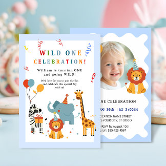 Wild One First Birthday Invitation Kaart