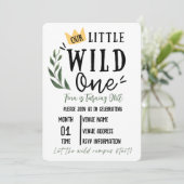 Wild One First Birthday Invitation Kaart (Staand voorkant)
