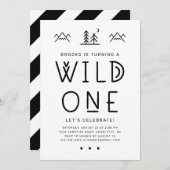 Wild One First Birthday Kraft Invitation (Devant / Derrière)