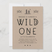Wild One First Birthday Kraft Invitation (Devant)