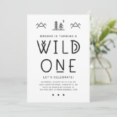 Wild One First Birthday Kraft Invitation Kaart (Staand voorkant)