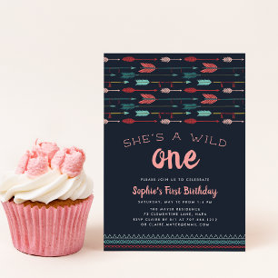 Wild One First Birthday Party Invitation Kaart