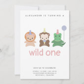 Wild One First Birthday Party Simple Invitation (Devant)