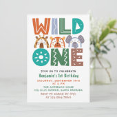 Wild One First Birthday Photo Invitation (Debout devant)