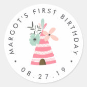 Wild One | Floral Teepee First Birthday Stickers (Voorkant)
