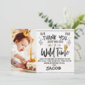 Wild One Foto 1st Birthday - Hartelijk dank Kaart (Staand voorkant)