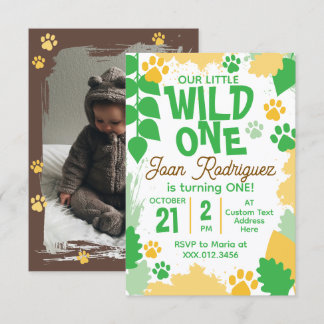 Wild One Foto Uitnodigingen Platte Bedankkaart