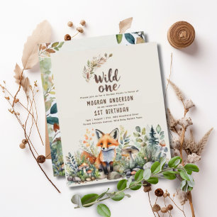 Wild One Fox Baby Woodland Animals 1e Verjaardag