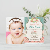 Wild one girl 1er anniversaire invitation photo (Debout devant)