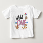 Wild One Girl First Birthday Safari Oerwoud Animal (Voorkant)