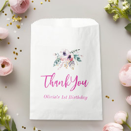 Wild One Girl's Eerste Verjaardag Dank u Bedankzakje