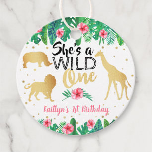 Wild One Girls First Birthday Party Bedankjes Labels