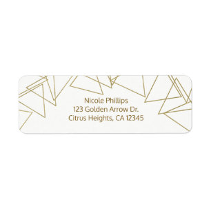 Wild One Gold Geometrische Driehoeken Moderne Glam Etiket