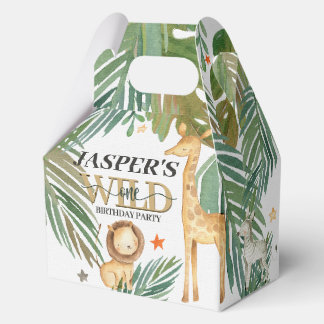 🎉🌿 Wild One Gold Green Birthday Favour Boxes Bedankdoosjes