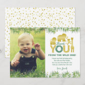 Wild One Gold Safari Foto Dank je kaart (Voorkant / Achterkant)