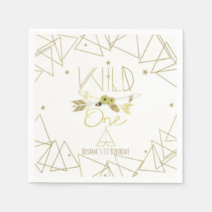 WILD ONE Goud & Wit Boho 1e Verjaardag ELKE KLEUR Servetten