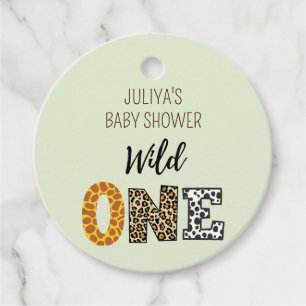 Wild One Groen baby shower Bedankjes Labels