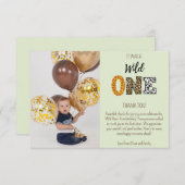 Wild One Groen fotoscript Bedankkaart (Voorkant / Achterkant)