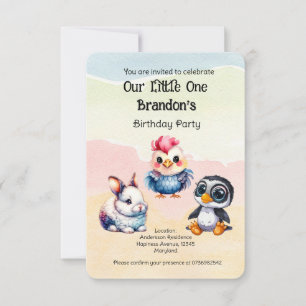 Wild One Happy Fun Woodland Animals Waterverf Kaart