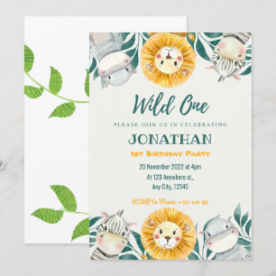 Wild One Illustration Anniversaire Invitation