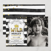 Wild One Invitation Boy Wild Ding Birthday Party Kaart (Voorkant / Achterkant)