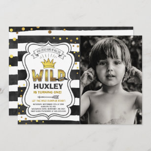 Wild One Invitation Boy Wild Ding Birthday Party Kaart
