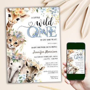 Wild One is onderweg Boy Safari Baby shower Kaart