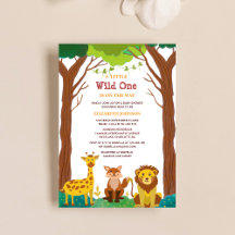Wild One is onderweg naar het baby shower Woodland