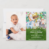 Wild One Jungle Anniversaire Photo Invitation (Devant)