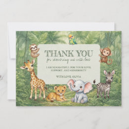 Wild One Jungle Baby Shower Bedankkaart