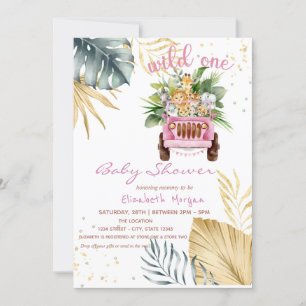 Wild One Jungle Dieren Baby Shower Kaart
