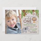 WILD ONE Jungle garçon 1er anniversaire Invitation (Devant)
