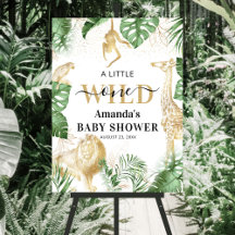 Wild One Jungle Safari Baby shower Affiche de bien