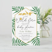 Wild One Jungle Safari Baby shower Invitation (Debout devant)
