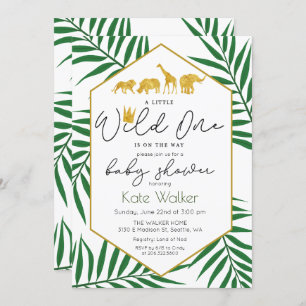 Wild One Jungle Safari Baby shower Invitation