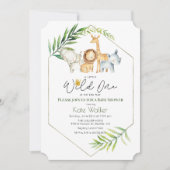 Wild One Jungle Safari Baby shower Invitation (Devant)