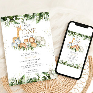Wild One Jungle Safari Baby Shower Kaart