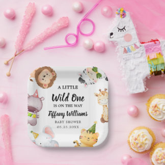 Wild One Jungle Safari Baby Shower Party Papieren Bordje