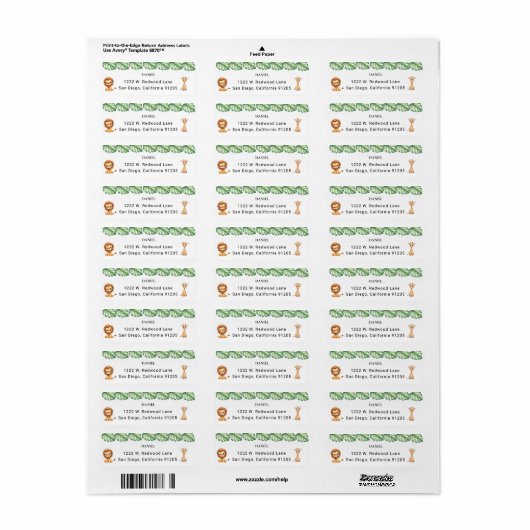 Wild One Jungle Safari Birthday for Boys Etiket (Full Sheet)