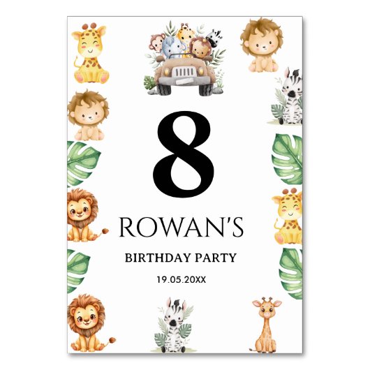 Wild One Jungle Safari Birthday for Boys Kaart (Voorkant)